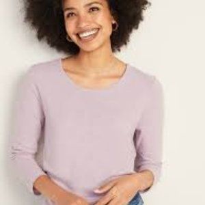 Old Navy Twist-Back 3/4 Sleeve Slub Knit Top